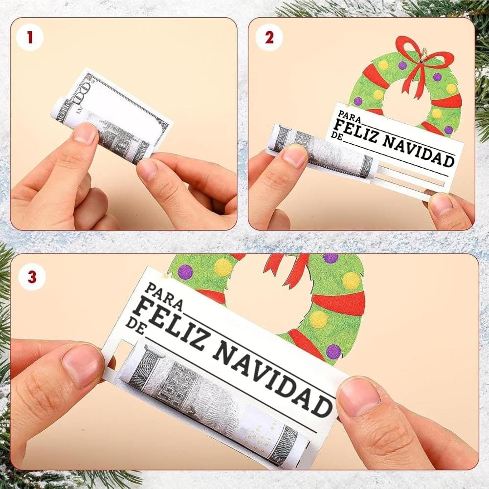 Adornos navideños de madera para regalar dinero - Imagen 4