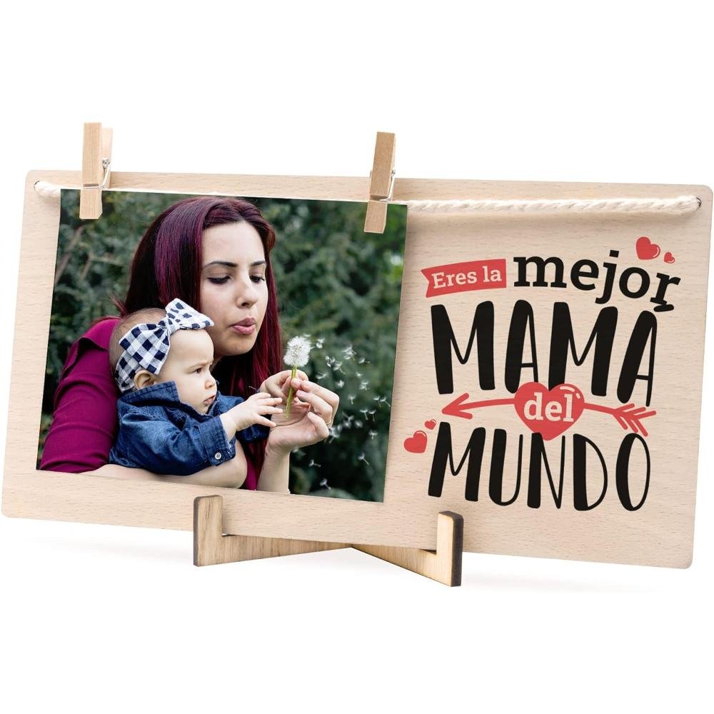 Marco de fotos con pinzas para mamá