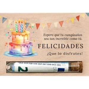 Tarjeta creativa para regalar dinero en cumpleaños