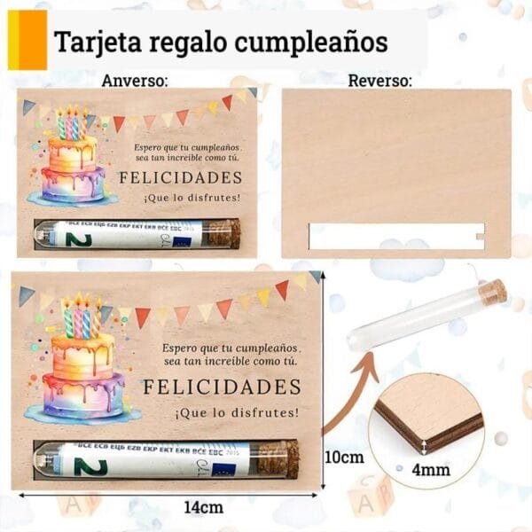 Tarjeta creativa para regalar dinero en cumpleaños - Imagen 7